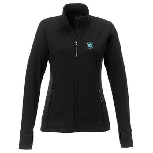Black Jacket with round 2026 Alberta Summer Games Logo printed on the left chest. 