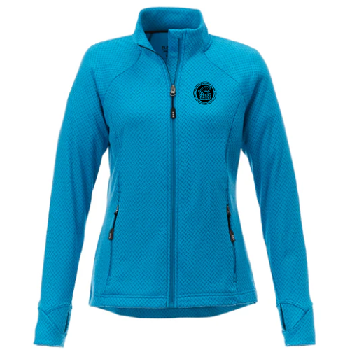 Blue Jacket with round 2026 Alberta Summer Games Logo printed on the left chest in black 