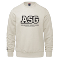 Ivory sweatshirt with AGS logo full front and Charge Ahead above right cuff. 