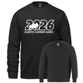 Black long sleeve shirt with 2026 Alberta Summer Games Bison logo on front and round 2026 Alberta Summer Games logo at back of neck