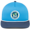 Blue/White/Navy Hat with round 2026 Alberta Summer Games Logo on a PVC Patch, Sewn 