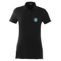 Black polo with round 2026 Summer Games logo printed left chest.