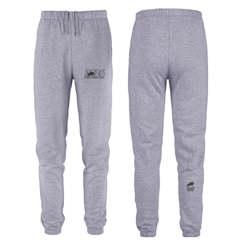 Grey Sweatpants with 2026 Alberta Summer Games logo on Left thigh, Charge Ahead logo on right calf