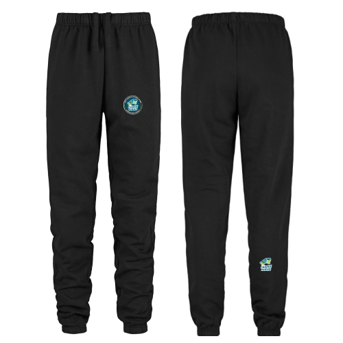 Black Sweatpants with round 2026 Alberta Summer Games logo on Left thigh, Charge Ahead logo on right calf